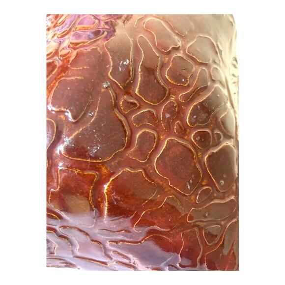 Handmade Original Clay Trinket Bowl Imprinted & Free Form Shape 6"Tx7"W - Picture 6 of 10